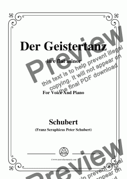 page one of Schubert-Der Geistertanz,,in e flat minor,for Voice and Piano