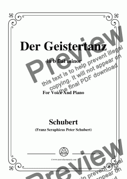 page one of Schubert-Der Geistertanz,,in b flat minor,for Voice and Piano