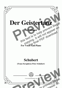 page one of Schubert-Der Geistertanz,,in f minor,for Voice and Piano