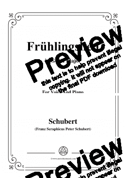 page one of Schubert-Frühlingslied,in G flat Major,for Voice and Piano