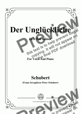 page one of Schubert-Der Unglückliche,in b flat minor,Op.87,No.1,for Voice and Piano