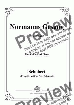 page one of Schubert-Normanns Gesang,in e minor,Op.52,No.5,for Voice and Piano