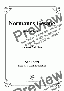 page one of Schubert-Normanns Gesang,in a flat minor,Op.52,No.5,for Voice and Piano