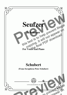page one of Schubert-Seufzer,in b minor,D.198,for Voice and Piano