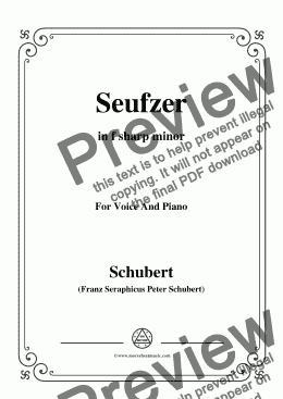 page one of Schubert-Seufzer,in f sharp minor,D.198,for Voice and Piano
