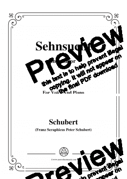 page one of Schubert-Sehnsucht,in e minor,Op.105 No.4,for Voice and Piano
