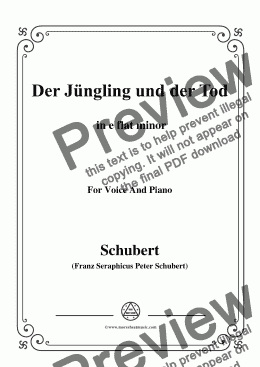 page one of Schubert-Der Jüngling und der Tod,in e flat minor,D.545,for Voice and Piano