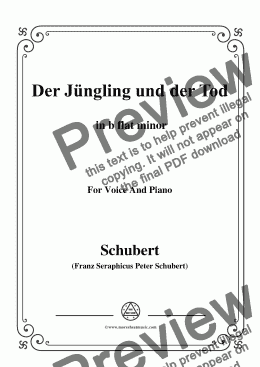 page one of Schubert-Der Jüngling und der Tod,in b flat minor,D.545,for Voice and Piano