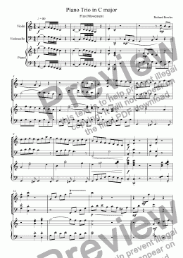 page one of C Major Piano Trio - First Movement