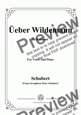page one of Schubert-Über Wildemann,in b minor,Op.108 No.1,for Voice and Piano