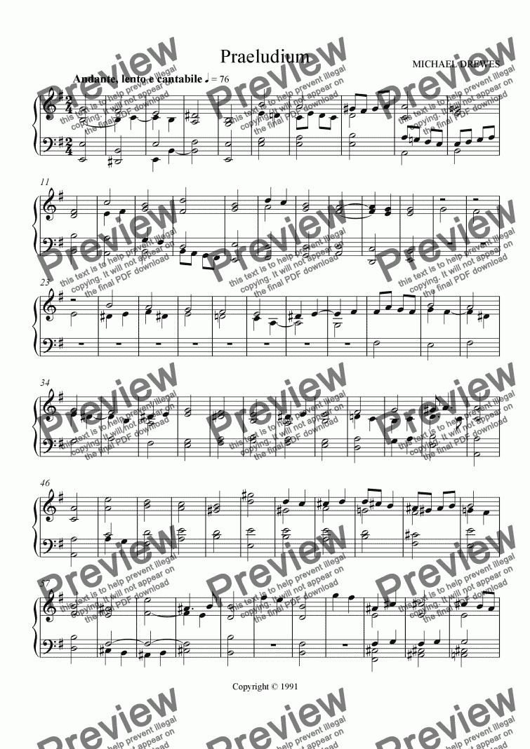 page one of Prelude and Fugue for Organ