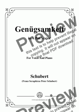 page one of Schubert-Genügsamkeit,in A flat Major,Op.109 No.2,for Voice and Piano