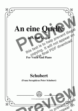 page one of Schubert-An eine Quelle,in A flat Major,Op.109 No.3,for Voice and Piano