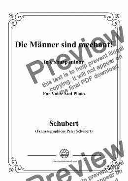 page one of Schubert-Die Männer sind mechant!,in c sharp minor,Op.95 No.3,for Voice&Piano