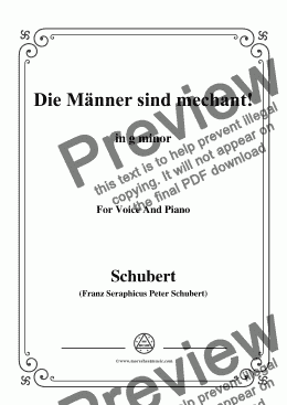 page one of Schubert-Die Männer sind mechant!,in g minor,Op.95 No.3,for Voice&Piano