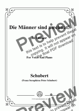 page one of Schubert-Die Männer sind mechant!,in f minor,Op.95 No.3,for Voice&Piano