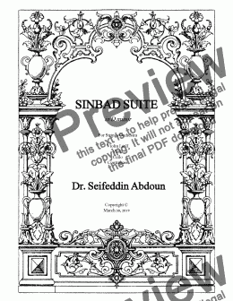 page one of Sinbad Suite in D minor for String Orchestra