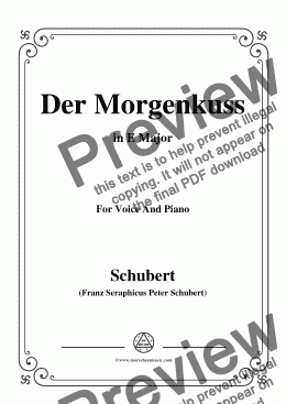 page one of Schubert-Der Morgenkuss(nach einem Ball),in E Major,D.264,for Voice&Piano