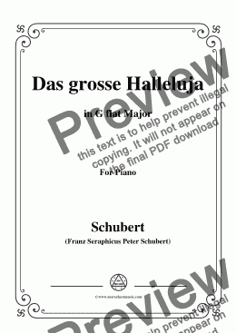 page one of Schubert-Das Grosse Halleluja,in G flat Major,for Voice and Piano