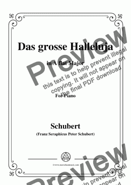 page one of Schubert-Das Grosse Halleluja,in A flat Major,for Voice and Piano