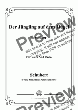 page one of Schubert-Der Jüngling auf dem Hügel,in c minor,Op.8 No.1,for Voice&Piano