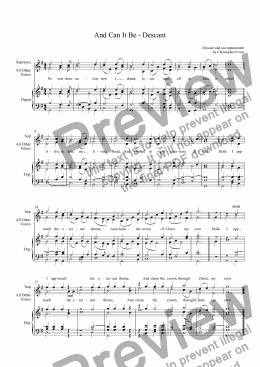 page one of And Can It Be - Descant