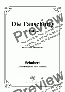 page one of Schubert-Die Täuschung,in F Major,Op.165 No.4,for Voice and Piano