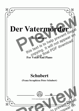 page one of Schubert-Der Vatermörder,in c minor,for Voice and Piano 