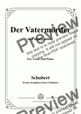 page one of Schubert-Der Vatermörder,in c sharp minor,for Voice and Piano