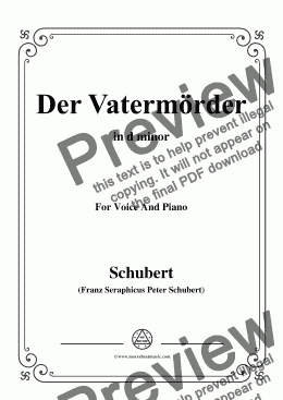 page one of Schubert-Der Vatermörder,in d minor,for Voice and Piano
