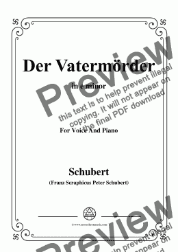 page one of Schubert-Der Vatermörder,in e minor,for Voice and Piano