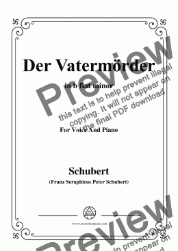 page one of Schubert-Der Vatermörder,in b flat minor,for Voice and Piano