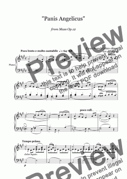 page one of C. Franck - "Panis Angelicus" from Mass Op.12 - piano solo