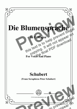 page one of Schubert-Die Blumensprache,in C Major,Op.173 No.5,for Voice and Piano