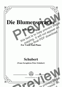 page one of Schubert-Die Blumensprache,in D flat Major,Op.173 No.5,for Voice and Piano