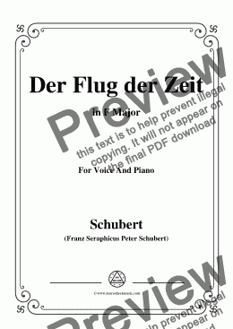 page one of Schubert-Der Flug der Zeit,in F Major,Op.7 No.2,for Voice and Piano