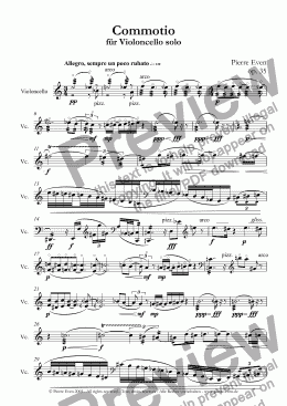 page one of Commotio - for Cello solo, op. 35
