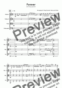 page one of Forever(string quartet) - Score and parts