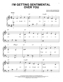 page one of I'm Getting Sentimental Over You (Easy Piano)