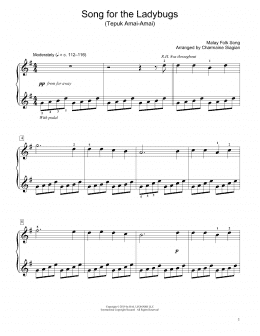 page one of Song For The Ladybugs (Tepuk Amai-Amai) (arr. Charmaine Siagian) (Educational Piano)
