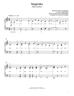 page one of My Country (Negaraku) (arr. Charmaine Siagian) (Educational Piano)