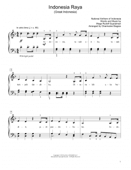 page one of Great Indonesia (Indonesia Raya) (arr. Charmaine Siagian) (Educational Piano)