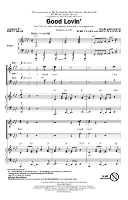 page one of Good Lovin' (arr. Kirby Shaw) (TTBB Choir)