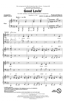 page one of Good Lovin' (arr. Kirby Shaw) (SAB Choir)