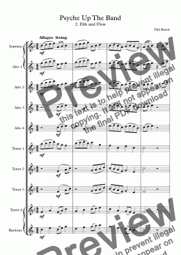 page one of Psyche Up The Band - 2. Ebb and Flow. Saxophone Choir