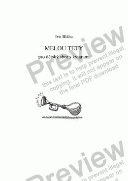 page one of MELOU TETY - úprava pro dětský sbor s kytarami