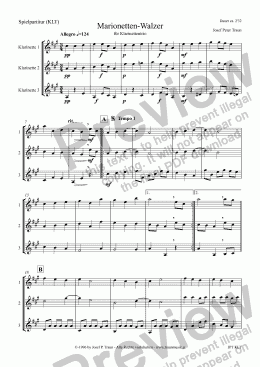 page one of Marionetten-Walzer (A-Dur/KLT/Score in Bb & Parts)