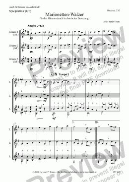 page one of Marionetten-Walzer (GT/Score & Parts)
