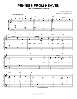 page one of Pennies From Heaven (Easy Piano)