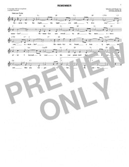 page one of Remember (Lead Sheet / Fake Book)